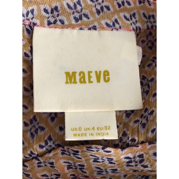 Maeve by Anthropologie Women's Size 0 Mix Print Floral Dress Pink - Picture 7 of 10